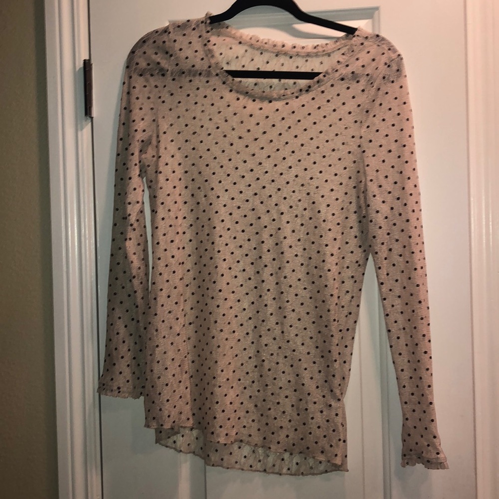 VINTAGE long sleeve polka dot shirt (S)